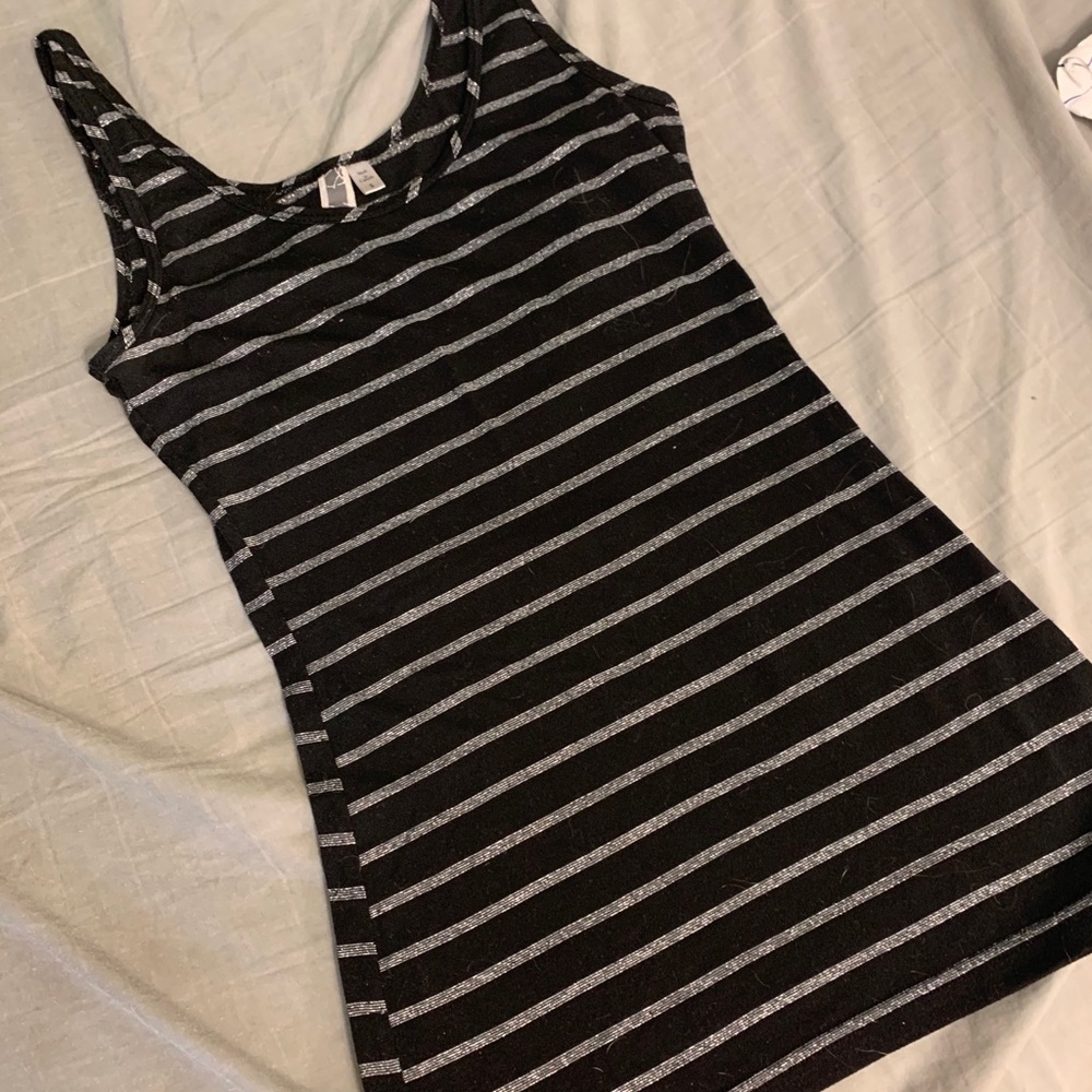 Black and Silver striped tank